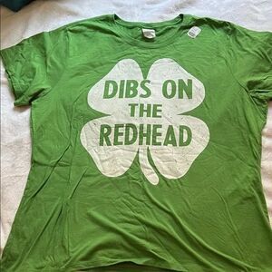 Dibs On The Redhead Clover Irish St. Patrick's Day T-Shirt (Ladies XXL)